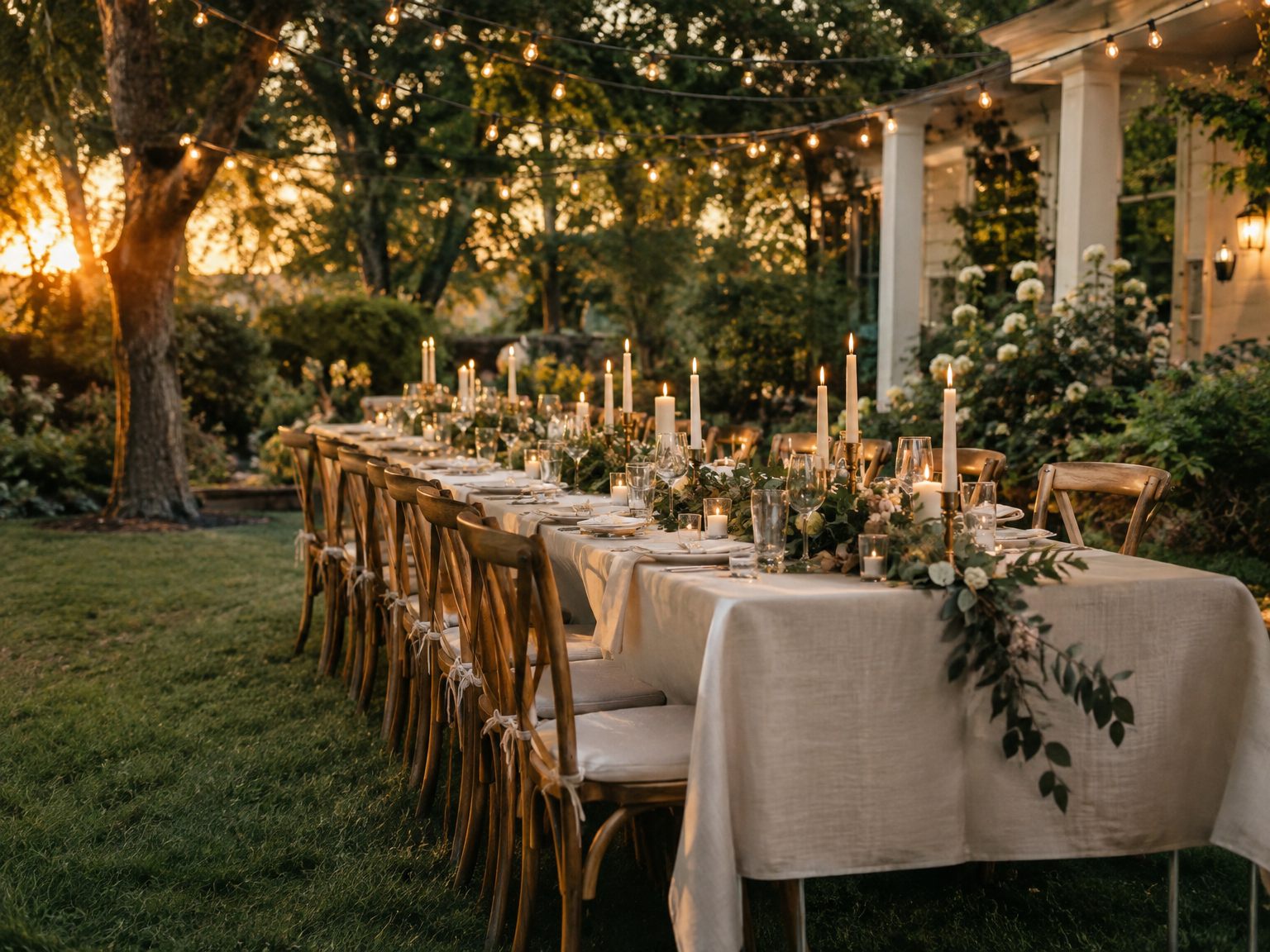 Backyard event setup