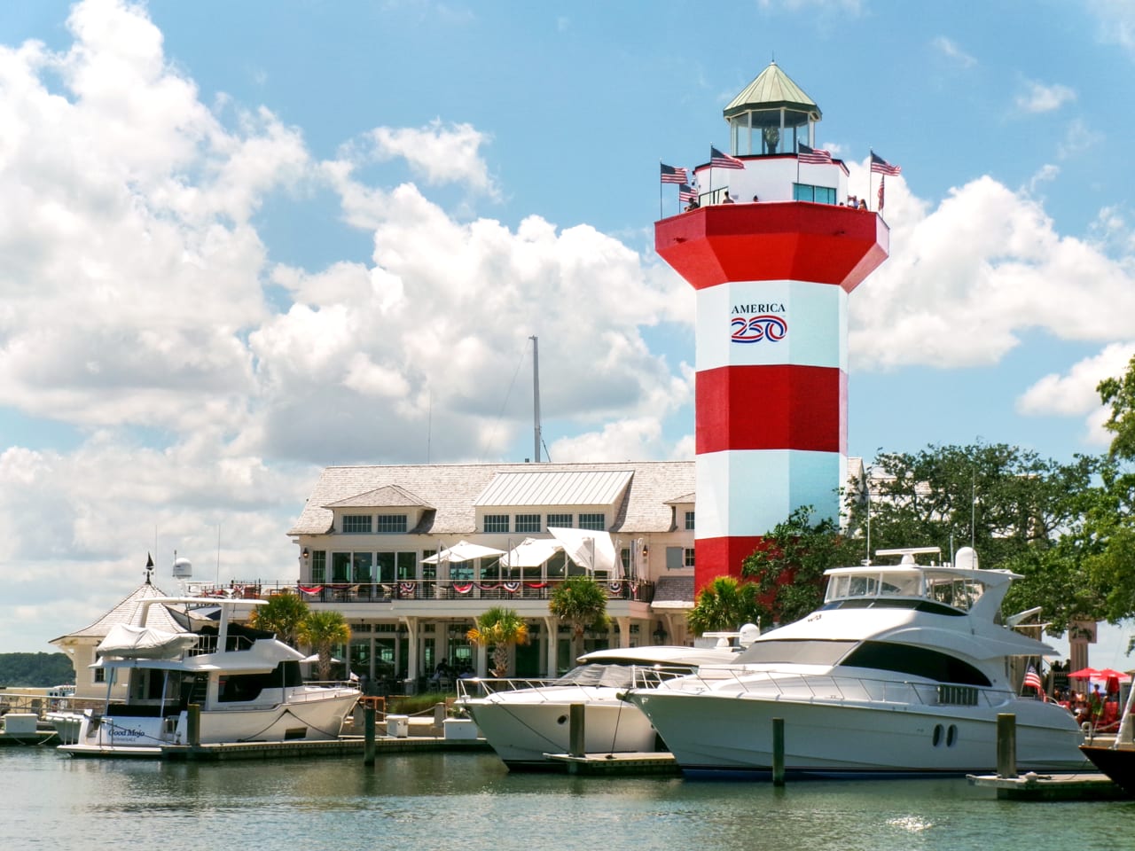 Harbour Town Lighthouse and marina on Hilton Head Island, South Carolina