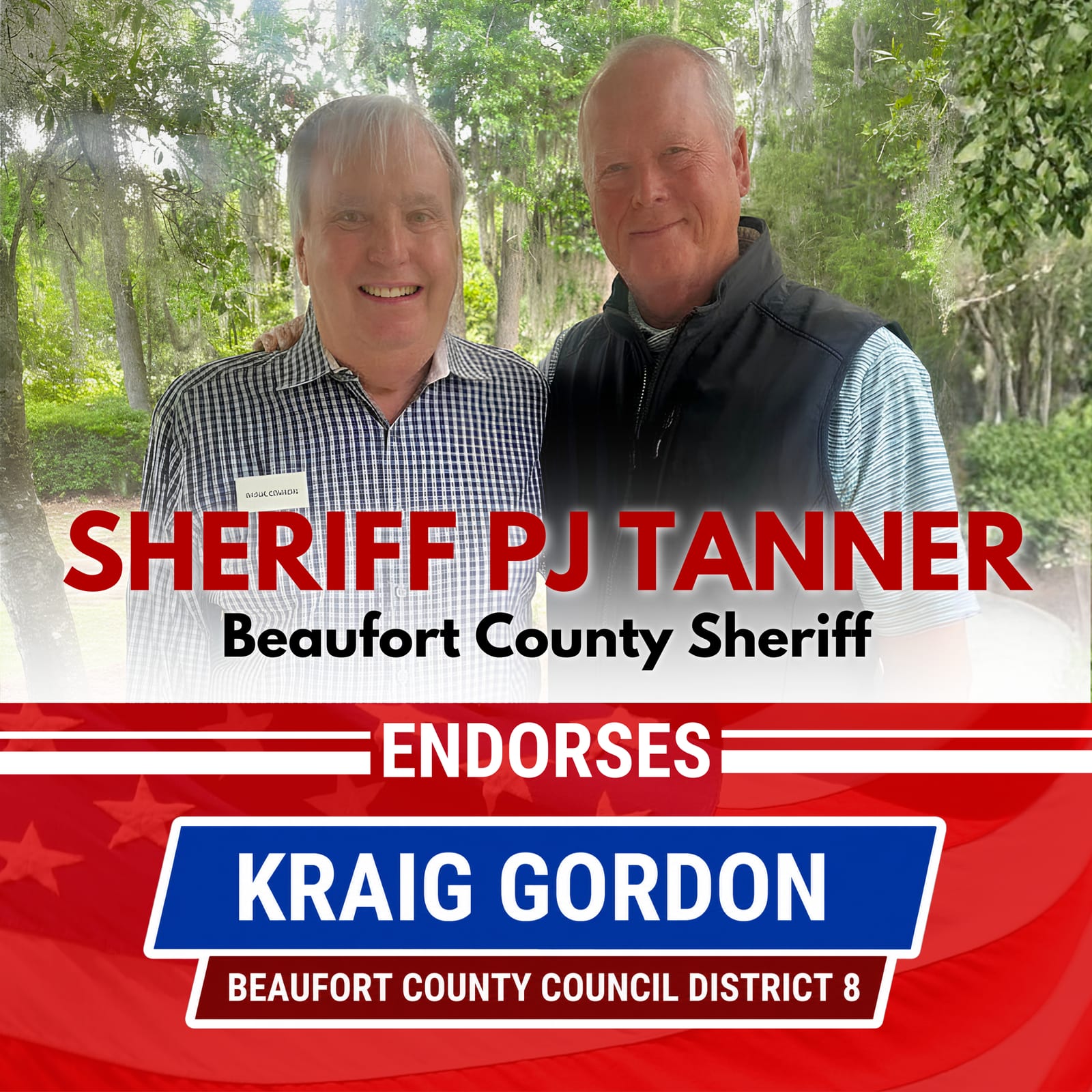 Lawrence McElynn, Beaufort County Council District 10, endorses Kraig Gordon for Beaufort County Council District 8