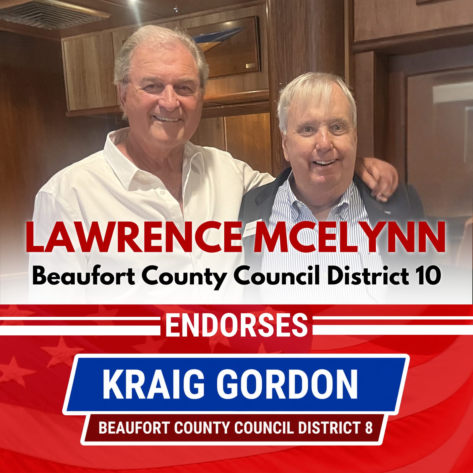 Beaufort County Sheriff PJ Tanner endorses Kraig Gordon for Beaufort County Council District 8
