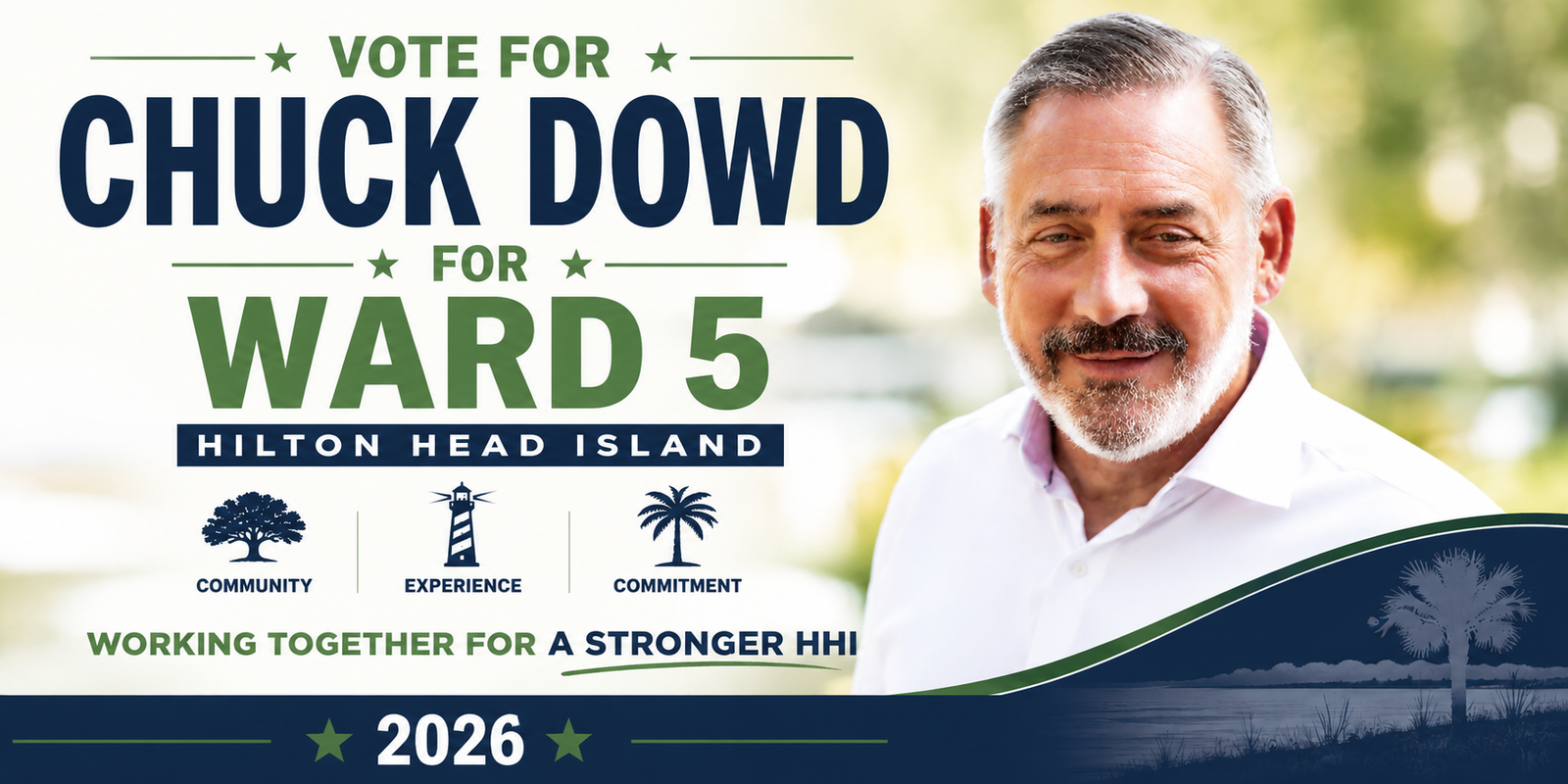Professional headshot of Chuck Dowd, candidate for Ward 5 on Hilton Head Island